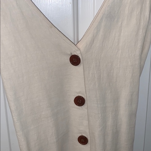 NWOT Nordstrom Linen Button-Front V-neck Dress - Picture 3 of 4